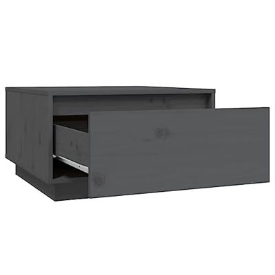 Salontafel 55x56x32 cm massief grenenhout grijs