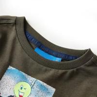 Kindershirt met lange mouwen voetbalspelerprint 140 kakikleurig - thumbnail