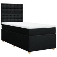 Boxspring met matras stof zwart 90x190 cm - thumbnail