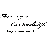 Eet smakelijk in 3 talen - Muursticker - thumbnail