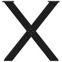 Eettafelpoten 3 st X-vormig 80x(72-73) cm staal zwart - thumbnail