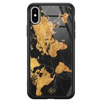 iPhone XS Max glazen hardcase - Wereldkaart - thumbnail