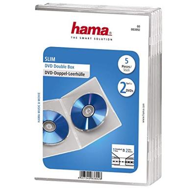 Hama dubbele dvd hoes doorzichtig 5 stuks Hama dubbele dvd hoes doorzichtig 5 stuks