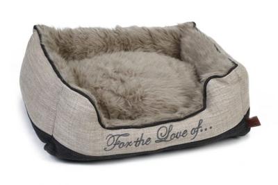 Designed by Lotte Dallam - Hondenmand - Beige"Grijs - 80x70x22 cm