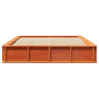 Bedframe met opslag Wasbruin 160 x 200 cm Massief grenenhout