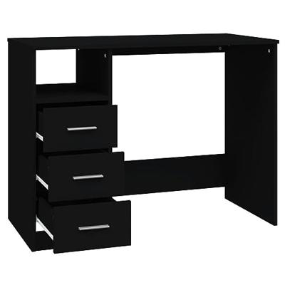 Bureau met lades 102x50x76 cm bewerkt hout zwart