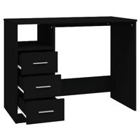 Bureau met lades 102x50x76 cm bewerkt hout zwart - thumbnail