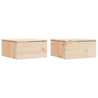 Wandbevestigde nachttafel 2 pcs Bruin 37 x 35 x 18,5 cm