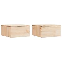 Wandbevestigde nachttafel 2 pcs Bruin 37 x 35 x 18,5 cm - thumbnail