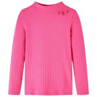 VidaXL Kindershirt met lange mouwen geribd 92 felroze - thumbnail
