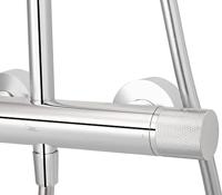 Ben Engraved Cross regendoucheset Ø25cm chroom - thumbnail