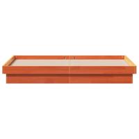 Bedframe met LED massief grenenhout wasbruin 150x200 cm - thumbnail