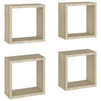 VidaXL Wandschappen kubus 4 st 30x15x30 cm sonoma eikenkleurig - thumbnail