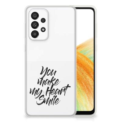 Samsung Galaxy A33 5G | Siliconen hoesje | met naam Heart Smile Samsung Galaxy A33 5G | Siliconen hoesje | met naam Heart Smile