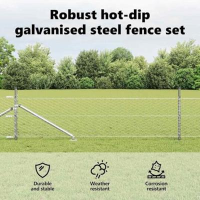 VidaXL Afrasteringspaal zilver 25 x 0,8 m (36 mm gaas) staal VidaXL Afrasteringspaal zilver 25 x 0,8 m (36 mm gaas) staal