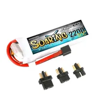 GensAce Soaring Lipo 30C 7,4 volt 2200mah met EC3/XT60/T-plug - thumbnail