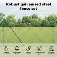 VidaXL Afrasteringspaal groen 10 x 1,6 m (40 x 40 mm gaas) - thumbnail