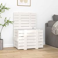 VidaXL Opbergbox 58x40,5x42 cm massief grenenhout wit - thumbnail