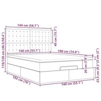 Ottoman bed met matras en LED's 140x190cm stof donkergrijs - thumbnail