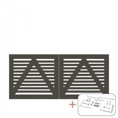 Ombergrijs Houten Dubbele Tuinpoort Tokyo 200 x 90 CM