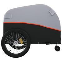 VidaXL Fietstrailer 45 kg ijzer zwart en oranje - thumbnail