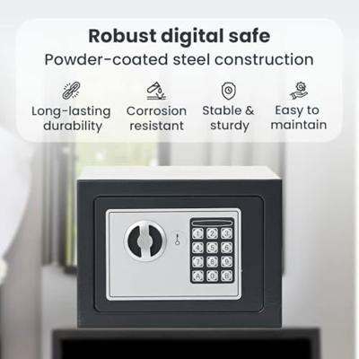 VidaXL Digitale kluis met slot donkergrijs 23 x 17 x 17 cm staal VidaXL Digitale kluis met slot donkergrijs 23 x 17 x 17 cm staal