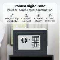 VidaXL Digitale kluis met slot donkergrijs 23 x 17 x 17 cm staal - thumbnail