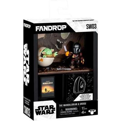 Beeldje - FANDROP x STAR WARS - Mandalorian & Grogu - Vitrine met cultscène + miniposter - 18 cm