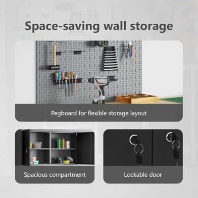 VidaXL Gereedschapskast set met plank 5 pcs zwart gepoedercoat staal