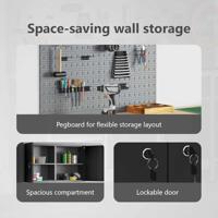 VidaXL Gereedschapskast set met plank 5 pcs zwart gepoedercoat staal - thumbnail