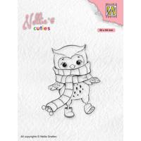 Nellie's Choice • nellie's christmas cuties clear stempels owl with winter-scarf - thumbnail
