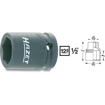 HAZET Krachtdopsleutel 900S-19 · 1/2 inch (12,5 mm) vierkant hol · Buiten-zeskant-tractieprofiel · SW 19 mm