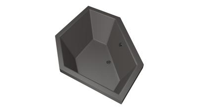 Ligbad Xenz Society 145 6-hoekig 145x145x50 cm Inbouw Acryl Antraciet