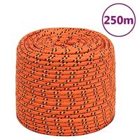 VidaXL Boottouw 10 mm 250 m polypropyleen oranje - thumbnail