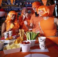 Pruik lang haar oranje - thumbnail