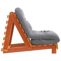 Futon slaapbank met matras 70x206x11 cm grenenhout wasbruin - thumbnail