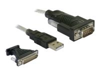 DeLOCK 61308 kabeladapter/verloopstukje USB 2.0 DB9-DB25 Zwart - thumbnail
