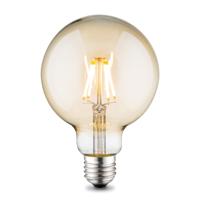 Edison Vintage LED filament lichtbron Globe - Amber - G95 Deco - Retro LED lamp - 9.5/9.5/13.5cm - geschikt voor E27 fitting - Dimbaar - 4W 400lm 2700K - warm wit licht - thumbnail