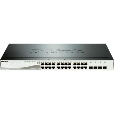 Web Smart DGS-1210-24P - Switch - Beheerd - 24 x 101001000 (PoE) + 4 x combo Gigabit EthernetGigabit SFP - desktop, rack-uitvoering - PoE (193 W) Web Smart DGS-1210-24P - Switch - Beheerd - 24 x 101001000 (PoE) + 4 x combo Gigabit EthernetGigabit SFP - desktop, rack-uitvoering - PoE (193 W)