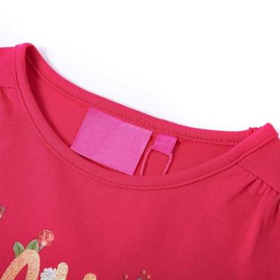 Kindershirt met lange mouwen love-print 92 felroze