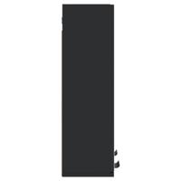 Badkamerkast met spiegel 64x20x67 cm bewerkt hout zwart - thumbnail
