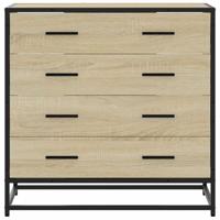 Ladekast 70x41x70 cm bewerkt hout sonoma eikenkleurig - thumbnail