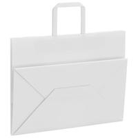 VidaXL Papieren zakken 50 st met hengsels 32x17x25 cm wit - thumbnail