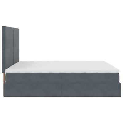 Ottoman bed met matrassen 180x200cm fluweel donkergrijs