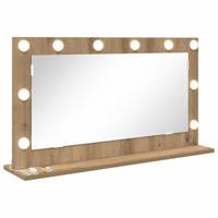 VidaXL Schmink spiegel rechthoekig artisan eiken 80 x 45 x 18 cm - thumbnail