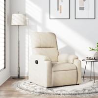 Fauteuil verstelbaar microvezelstof beige - thumbnail