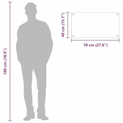 VidaXL Keuken spatscherm lichtgrijs 70 x 40 cm gehard glas