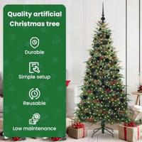 VidaXL Kunstmatige inklapbare kerstboom groen 180 cm pe en pvc - thumbnail