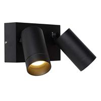 Lucide TAYLOR - Wandspot / Wandlamp Binnen/Buiten - 2xGU10 - IP54 - Bewegingssensor - Zwart - thumbnail