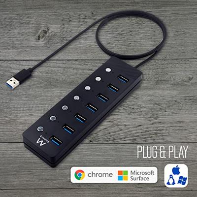 USB-HUB Ewent EW1147 Zwart